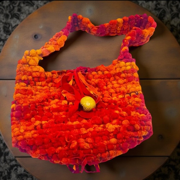 Boho Bag Crochet Purse Large Chunky Woven bag Hand crafted - Picture 2 of 14